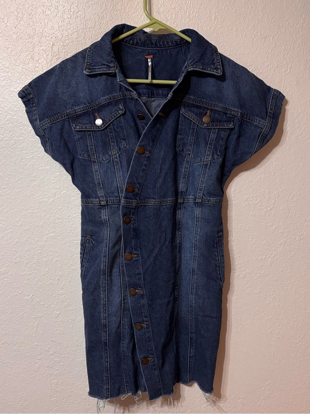 Free People City Mini Denim Dress Small